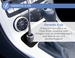 APPLE Chargeur Voiture 2.4A IC Smart + Câble Renforcé USB A/micro USB Garanti à Vie Gris Force Power -Force Mobility Shop fpcacmic1.2mg 07