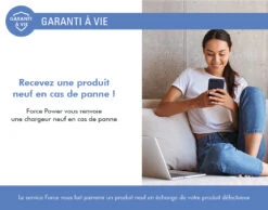 Double Chargeur Maison 45W (30+12W) Power Delivery GaN Gris - Garanti à Vie Force Power -Force Mobility Shop fpcs45wacganrg 06 fr 1