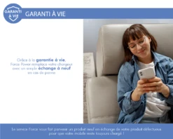 Chargeur Maison 3A IC Smart Garanti à Vie + Câble USB A/USB C Gris - 100% Plastique Recyclé Force Power -Force Mobility Shop fpcscblac1.2mrg 06