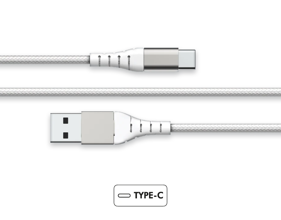 Câble Renforcé USB A/USB C 2 M 3A Garanti à Vie Blanc Force Power Lite 3 Câble Renforcé USB A/USB C 2 M 3A Garanti à Vie Blanc Force Power Lite
