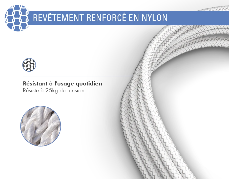 Câble Renforcé USB A/micro USB 2 M 2.1A Garanti à Vie Blanc Force Power Lite 5 Câble Renforcé USB A/micro USB 2 M 2.1A Garanti à Vie Blanc Force Power Lite – Image 3