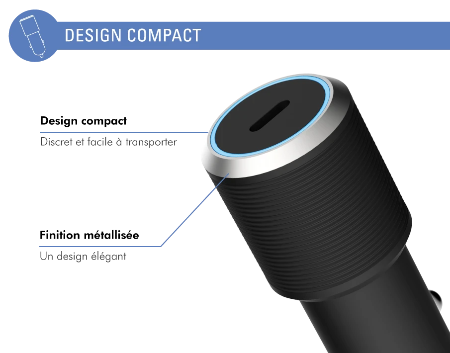 Chargeur Voiture USB C PD 25W Power Delivery Garanti à Vie Noir Force Power Lite 6 Chargeur Voiture USB C PD 25W Power Delivery Garanti à Vie Noir Force Power Lite – Image 4