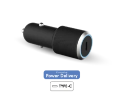 Chargeur Voiture USB C PD 25W Power Delivery Garanti à Vie Noir Force Power Lite