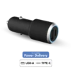 Double Chargeur Voiture USB A+C PD 37W (12+25W) Power Delivery Garanti à Vie Noir Force Power Lite