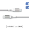 Câble Renforcé USB C/USB C 1,2m 3A Garanti à Vie Blanc - 100% Plastique Recyclé Force Power Lite -Force Mobility Shop fplicc1m2rw main