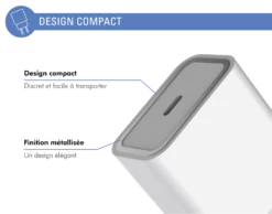 Chargeur Maison USB C PD 25W Power Delivery Garanti à Vie Blanc Force Power Lite -Force Mobility Shop fplics1c25wpdw 04