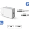 Chargeur Maison 25W Power Delivery Garanti à Vie + Câble USB C/USB C Blanc - 100% Plastique Recyclé Force Power Lite 2 Chargeur Maison 25W Power Delivery Garanti à Vie + Câble USB C/USB C Blanc - 100% Plastique Recyclé Force Power Lite -Force Mobility Shop fplics25wcblccrw main