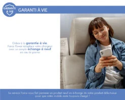 Chargeur Maison 30W Power Delivery Garanti à Vie + Câble USB C/Lightning Blanc - 100% Plastique Recyclé Force Power Lite -Force Mobility Shop fplics30wcblcmfirw 06 gav