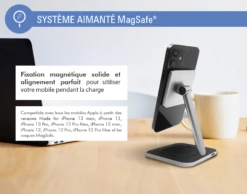 Chargeur Induction Stand Compatible MagSafe 15W Blanc Force Power -Force Mobility Shop fpmsindstand15ww 03