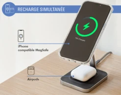 Chargeur Induction Stand Compatible MagSafe 15W Blanc Force Power -Force Mobility Shop fpmsindstand15ww 04
