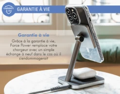 Chargeur Induction Stand Compatible MagSafe 15W Blanc Force Power -Force Mobility Shop fpmsindstand15ww 05