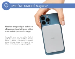 Batterie De Secours Induction 5000 MAh Compatible MagSafe Blanc Force Power -Force Mobility Shop fpmspb15ww 03