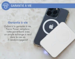 Batterie De Secours Induction 5000 MAh Compatible MagSafe Blanc Force Power -Force Mobility Shop fpmspb15ww 04