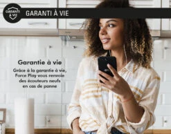 Ecouteurs Filaire Lightning Blanc Garantie à Vie Force Play -Force Mobility Shop fpykpboutonmfiw 05 1