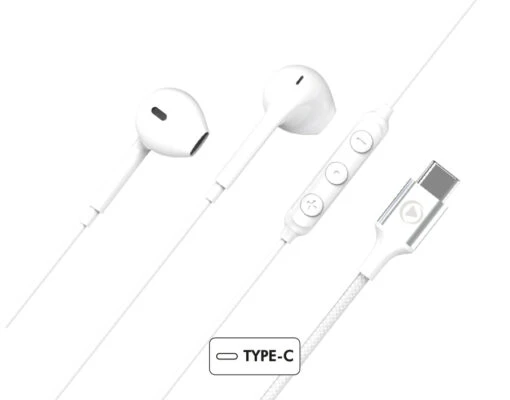 Ecouteurs Filaire USB C Blanc Garantie à Vie Force Play -Force Mobility Shop fpykpboutonusbcw main