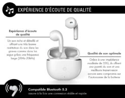 Ecouteurs Sans Fil True Wireless Blanc Garantie à Vie Force Play -Force Mobility Shop fpytwsbouton 03 fr 1