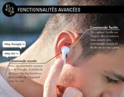 Ecouteurs Sans Fil True Wireless Blanc Garantie à Vie Force Play -Force Mobility Shop fpytwsbouton 04 fr 1