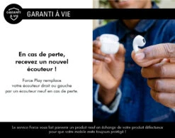 Ecouteurs Sans Fil True Wireless Blanc Garantie à Vie Force Play -Force Mobility Shop fpytwsbouton 06 fr 1