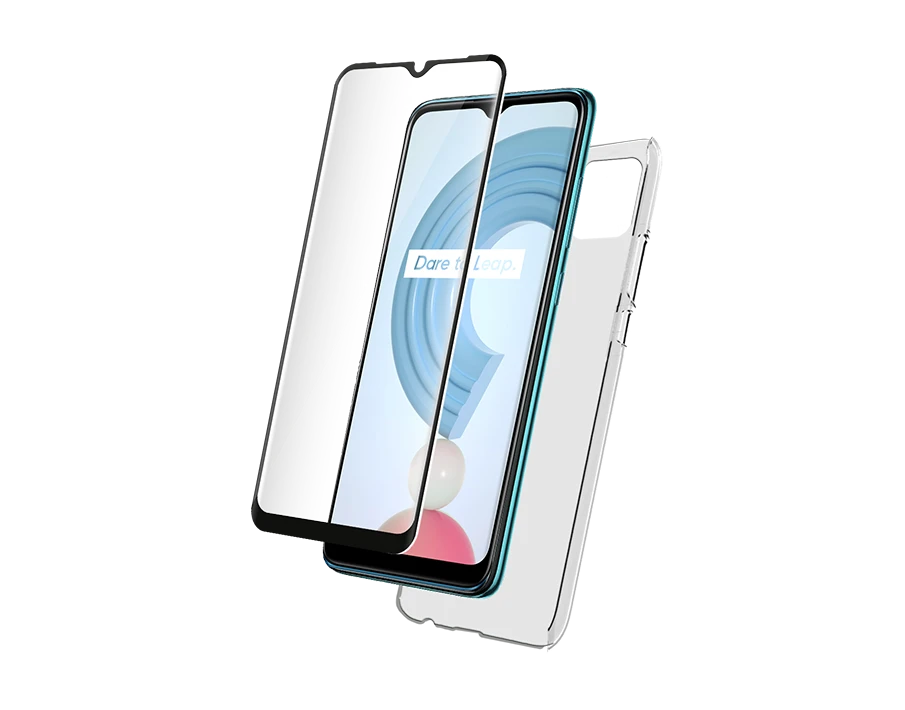 Pack Coque Souple Transparente + Protège-écran 2.5D En Verre Trempé Pour C21 RealMe Bigben 3 Pack Coque Souple Transparente + Protège-écran 2.5D En Verre Trempé Pour C21 RealMe Bigben